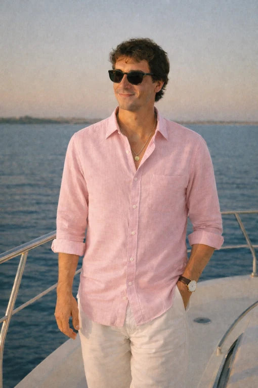 Men's Urban Charcoal Linen Shirt – Premium Half Sleeve Casual Style